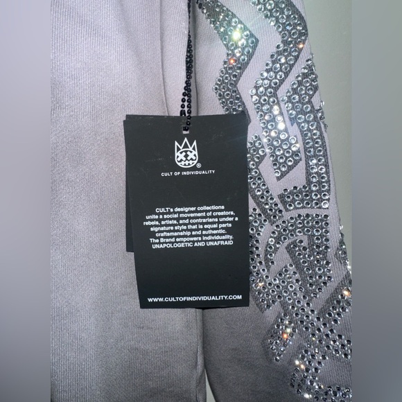 Cult Of Individuality  PULLOVER SWEATSHIRT IN DEF LEPPARD TRIBAL GREY - Picture 8 of 16